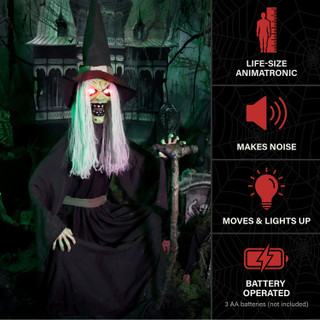 4.3-Ft. Animated Sitting Witch Animatronic