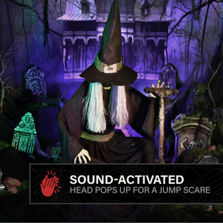 4.3-Ft. Animated Sitting Witch Animatronic
