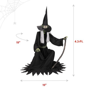 4.3-Ft. Animated Sitting Witch Animatronic