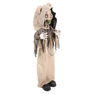 3.3-Ft. Standing Animated Burlap Bear Animatronic