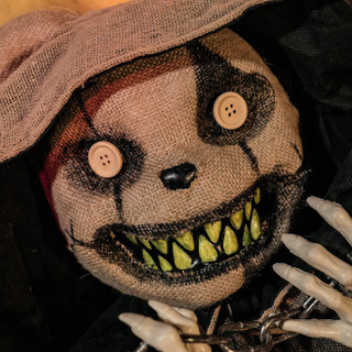 3.3-Ft. Standing Animated Burlap Bear Animatronic