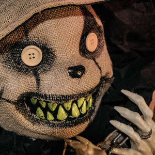 3.3-Ft. Standing Animated Burlap Bear Animatronic
