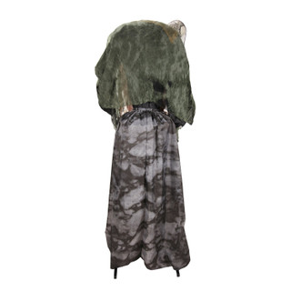 5.6-Ft.Standing Animated Hunchback Witch with Skull-Topped Staff Animatronic