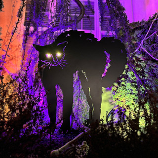 3-Ft. Metal Black Cat Decoration with LED Eyes for Indoors & Covered Outdoors, Battery Operated (3 AA)