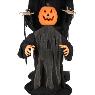 6.1-Ft. Standing Animated Witch with Pumpkin Man Animatronic