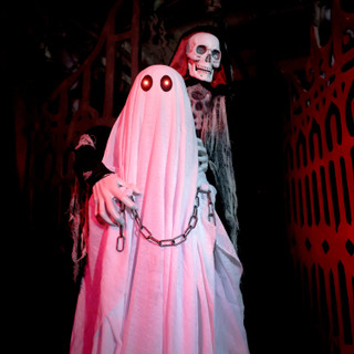 5.9-Ft. Standing Animated Reaper with Ghost Animatronic