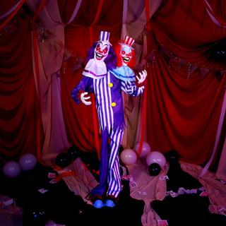 5.6-Ft. Standing Double Headed Animated Clown Animatronic