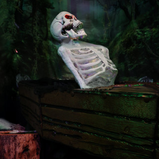 5.2-Ft. Life Size Animated Reaper in Coffin Animatronic