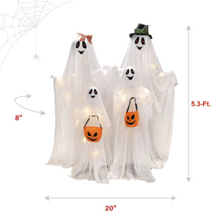 5.3-Ft. Lighted Up Ghost Family Animatronic