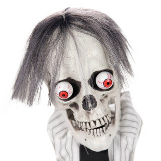 5.6-Ft. Standing Animated Zombie with Bloody Knife & Decapitated Head Animatronic