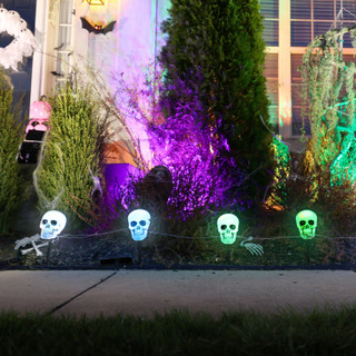 1-Ft. Skull Stakes with Lights, Set of 6