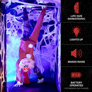 7.2-Ft. Upside Down Clown Animatronic