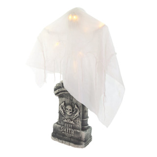 4.1-Ft. Touch-Activated Lightup Ghost with Tomb Halloween Accessory