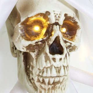4.1-Ft. Touch-Activated Lightup Ghost with Tomb Halloween Accessory