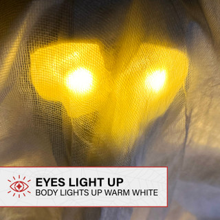 4.1-Ft. Touch-Activated Lightup Ghost with Tomb Halloween Accessory