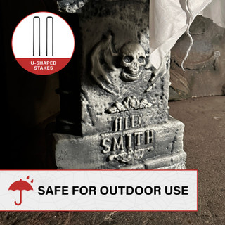 4.1-Ft. Touch-Activated Lightup Ghost with Tomb Halloween Accessory