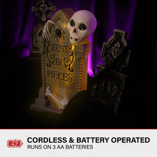 2-Ft. Tombstone with Skeleton Blow Mold with Lights