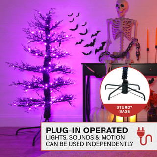 5-Ft. Dancing Halloween Tree with Purple LED Lights and Sound