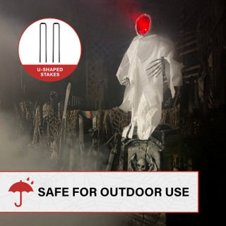 4.3-Ft. Touch-Activated Animated Spectre on Tomb Halloween Accessory