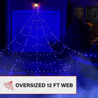 12-Ft. Prelit Spider Web with 3 Multicolor Light Functions