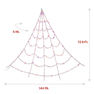 12-Ft. Prelit Spider Web with 3 Multicolor Light Functions