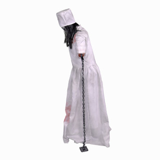 5.2-Ft. Animatronic Convulsing Nurse by Tekky Halloween Decoration with Motion-Activated Sounds