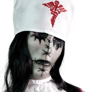 5.2-Ft. Animatronic Convulsing Nurse by Tekky Halloween Decoration with Motion-Activated Sounds