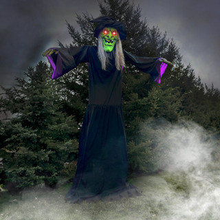 15.1-Ft. Animatronic Witch with Lights and Sound, Outdoor Halloween Decoration