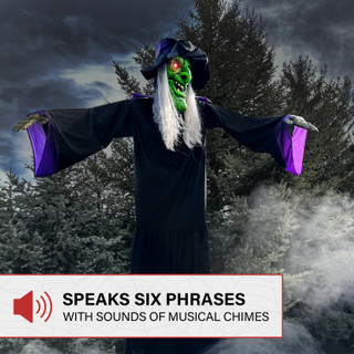 15.1-Ft. Animatronic Witch with Lights and Sound, Outdoor Halloween Decoration
