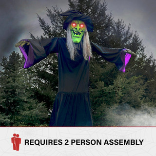 15.1-Ft. Animatronic Witch with Lights and Sound, Outdoor Halloween Decoration