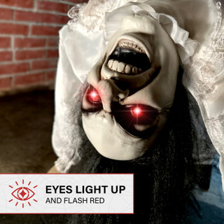 3-Ft. Animatronic Possessed Woman with Lights and Sound, Indoor/Covered Outdoor Halloween Decoration