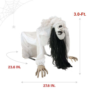 3-Ft. Animatronic Possessed Woman with Lights and Sound, Indoor/Covered Outdoor Halloween Decoration
