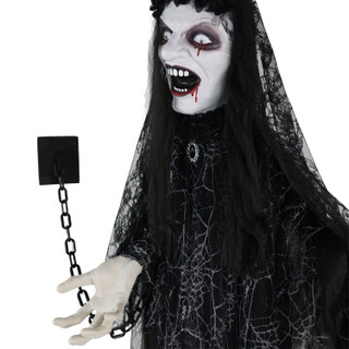 4.3-Ft. Animatronic Demon Widow Door Greeter with Lights and Sound, Indoor/Covered Outdoor Halloween Decoration