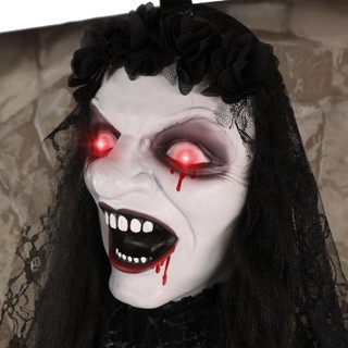 4.3-Ft. Animatronic Demon Widow Door Greeter with Lights and Sound, Indoor/Covered Outdoor Halloween Decoration
