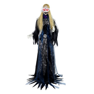 5.9-Ft. Touch-Activated Animated Standing Masquerade Lady Halloween Animatronic