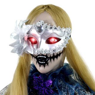 5.9-Ft. Touch-Activated Animated Standing Masquerade Lady Halloween Animatronic