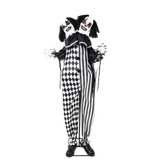 5.6-Ft. Animatronic Two-Headed Clown with Lights and Sound, Indoor/Covered Outdoor Halloween Decoration