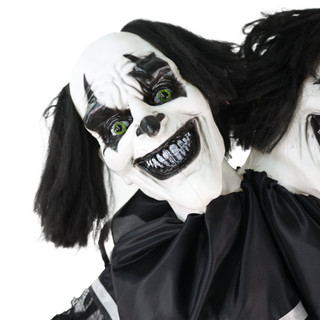 5.6-Ft. Animatronic Two-Headed Clown with Lights and Sound, Indoor/Covered Outdoor Halloween Decoration