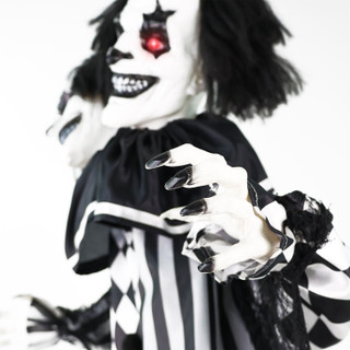 5.6-Ft. Animatronic Two-Headed Clown with Lights and Sound, Indoor/Covered Outdoor Halloween Decoration