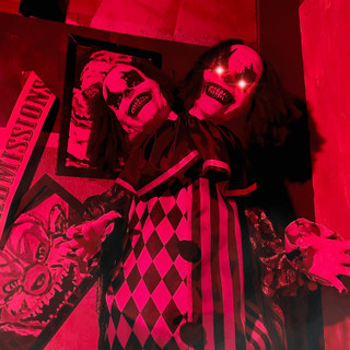 5.6-Ft. Animatronic Two-Headed Clown with Lights and Sound, Indoor/Covered Outdoor Halloween Decoration