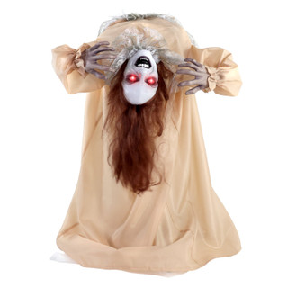 3.4-Ft. Touch-Activated Animated Possessed Backbend Lady Halloween Animatronic