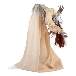 3.4-Ft. Touch-Activated Animated Possessed Backbend Lady Halloween Animatronic