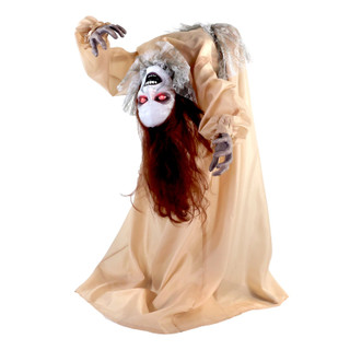 3.4-Ft. Touch-Activated Animated Possessed Backbend Lady Halloween Animatronic