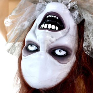 3.4-Ft. Touch-Activated Animated Possessed Backbend Lady Halloween Animatronic
