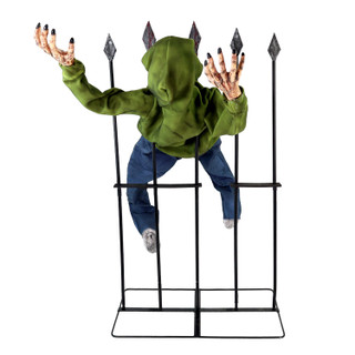 4.4-Ft. Voice-Sensor Impaled Zombie Halloween Animatronic