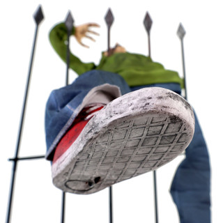 4.4-Ft. Voice-Sensor Impaled Zombie Halloween Animatronic