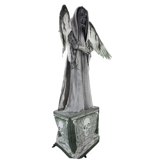 5.5-Ft. Animatronic Haunted Angel Statue with Lights and Sound, Indoor/Covered Outdoor Halloween Decoration