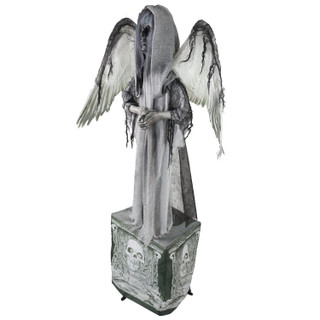 5.5-Ft. Animatronic Haunted Angel Statue with Lights and Sound, Indoor/Covered Outdoor Halloween Decoration