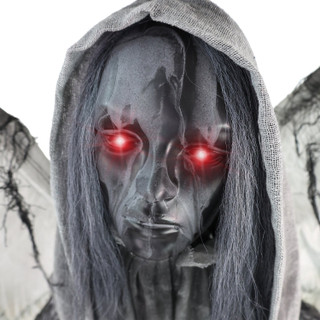 5.5-Ft. Animatronic Haunted Angel Statue with Lights and Sound, Indoor/Covered Outdoor Halloween Decoration