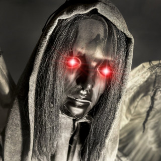 5.5-Ft. Animatronic Haunted Angel Statue with Lights and Sound, Indoor/Covered Outdoor Halloween Decoration